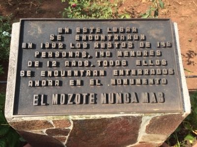 El Mozote Children's Memorial Marker image. Click for full size.
