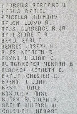World War II Memorial Honored Dead image. Click for full size.