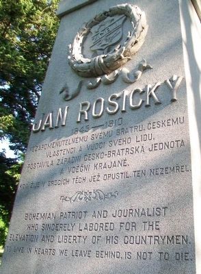 Jan Rosicky Monument Detail. Click for full size. Jan Rosicky Monument Detail image. Click for full size.