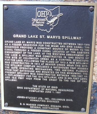 Grand Lake St. Marys Spillway Marker image. Click for full size.
