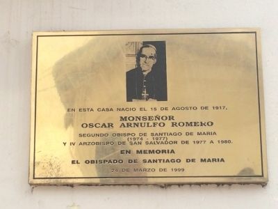 Birthplace of Oscar Romero Marker image. Click for full size.