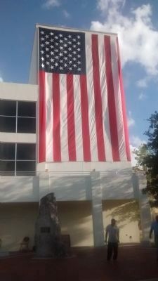American flag on Seminole Theater at kick-off. Click for full size. American flag on Seminole Theater at kick-off image. Click for full size.