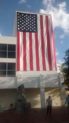 American flag on Seminole Theater at kick-off image. Click for full size.