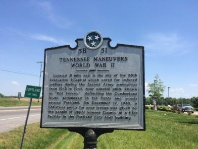 Tennessee Maneuvers World War II Marker. Click for full size. Tennessee Maneuvers World War II Marker image. Click for full size.