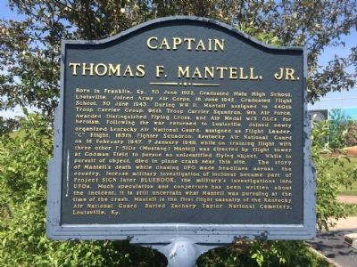 Captain Thomas F. Mantell, Jr. Marker image. Click for full size.