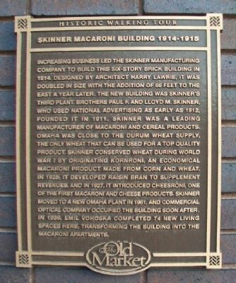 Skinner Macaroni Building 1914-1915 Marker image. Click for full size.