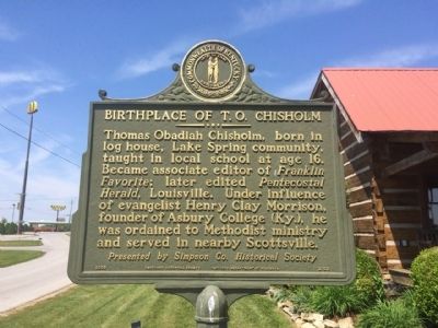 Birthplace of T.O. Chisholm Marker image. Click for full size.