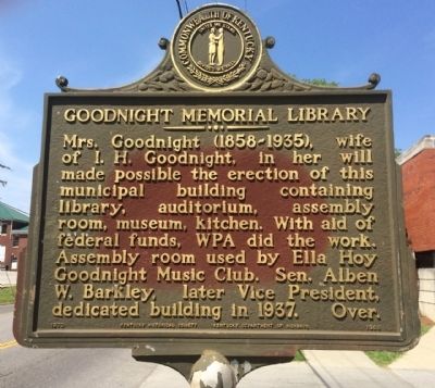 Goodnight Memorial Library Marker. Click for full size. Goodnight Memorial Library Marker image. Click for full size.