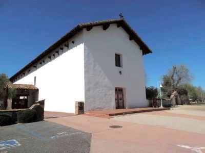 Mission San Miguel Arcangel and Marker. Click for full size. Mission San Miguel Arcangel and Marker image. Click for full size.