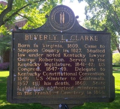 Beverly L. Clarke Marker image. Click for full size.