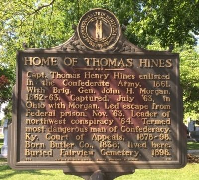 Home of Thomas Hines Marker image. Click for full size.
