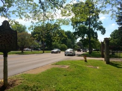 View of marker looking west on Fairview Avenue. image. Click for full size.