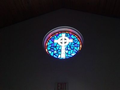 Window over entrance image. Click for full size.
