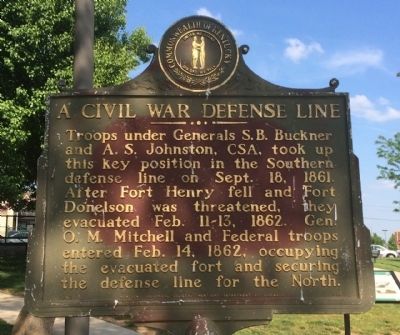 A Civil War Defense Line Marker image. Click for full size.