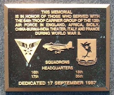 64th Troop Carrier Group Marker image. Click for full size.