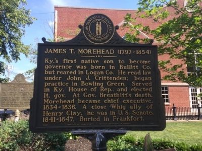A James T. Morehead Marker in foreground of Long Hunters marker image. Click for full size.