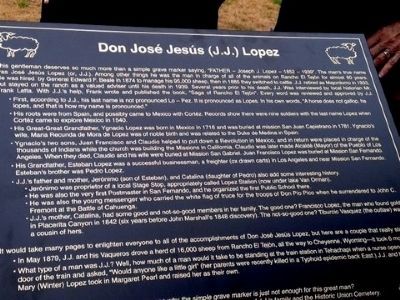 Don Jos Jess (J. J.) Lopez Marker image. Click for full size.