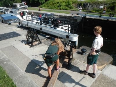Operating the locks is still done by hand. image. Click for full size.