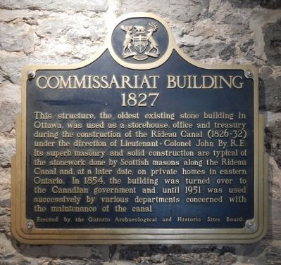 The Commissariat, 1827 plaque, located inside the building image. Click for full size.