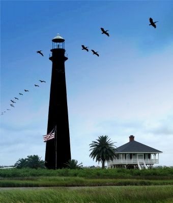 Lighthouse Across the Highway From Markers image. Click for full size.