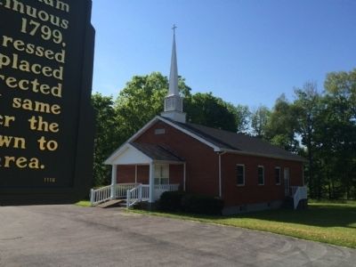 Church & marker. image. Click for full size.