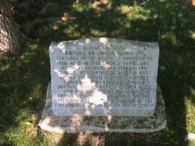 Separate stone with information on Rev. Stockton. image. Click for full size.