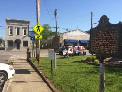View of markers looking north on Main Street. image. Click for full size.