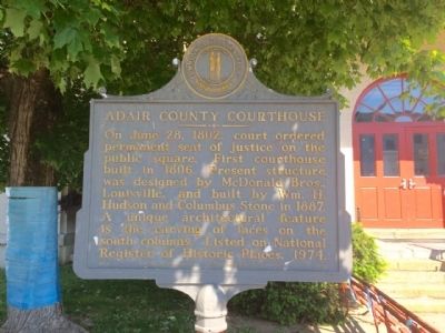 Adair County Courthouse Marker image. Click for full size.