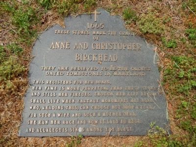 Anne and Christopher Birckhead Marker image. Click for full size.