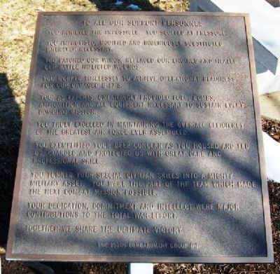 390th Bombardment Group (H) Marker. Click for full size. 390th Bombardment Group (H) Marker image. Click for full size.
