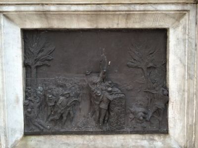 Bronze relief of the Battle of Espiritu Santo image. Click for full size.