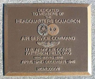 Headquarters Squadron, Air Service Command Marker image. Click for full size.