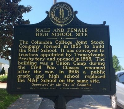 Male and Female School Site Marker image. Click for full size.