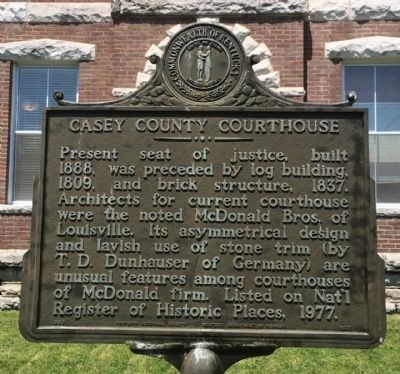 Casey County Courthouse Marker image. Click for full size.