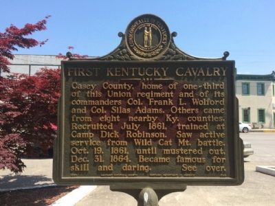 First Kentucky Cavalry Marker (Front). Click for full size. First Kentucky Cavalry Marker (Front) image. Click for full size.