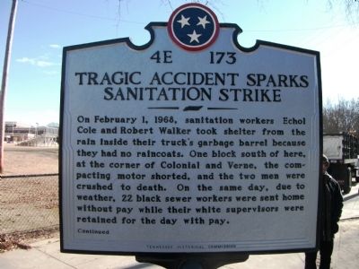 Tragic Accident Sparks Sanitation Strike Marker image. Click for full size.