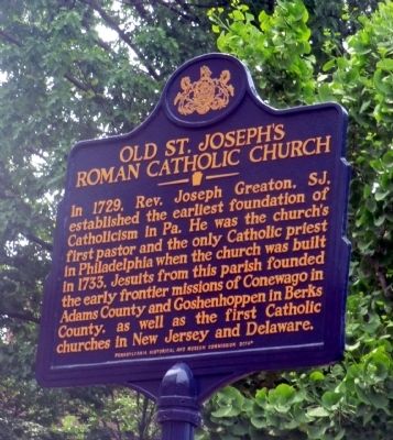 Old St. Joseph's Roman Catholic Church Marker image. Click for full size.