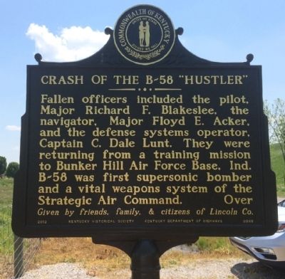 Crash of the B-58 "Hustler" Marker (Reverse) image. Click for full size.