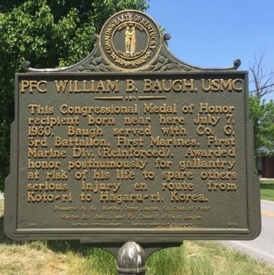 PFC William B. Baugh, USMC Marker image. Click for full size.