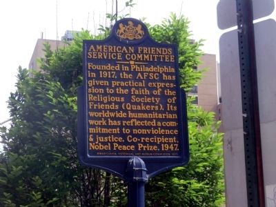 American Friends Service Committee Marker image. Click for full size.