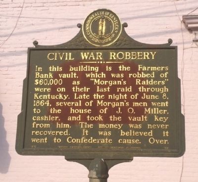 Civil War Robbery Marker prior to replacement. image. Click for full size.