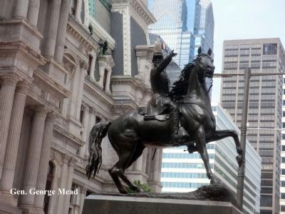 General George Meade statue in front of City Hall. Click for full size. General George Meade statue in front of City Hall image. Click for full size.