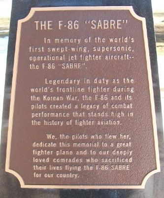 The F-86 "Sabre" Marker image. Click for full size.