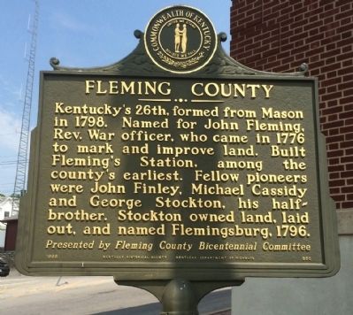 Fleming County Marker. Click for full size. Fleming County Marker image. Click for full size.