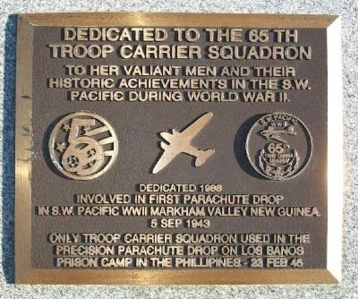 65th Troop Carrier Squadron Marker. Click for full size. 65th Troop Carrier Squadron Marker image. Click for full size.