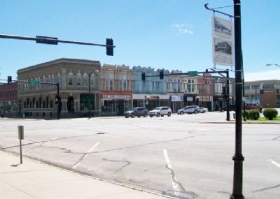 Iola State Bank, Madison Avenue, and Marker. Click for full size. Iola State Bank, Madison Avenue, and Marker image. Click for full size.