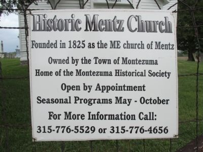 Mentz Church Contact Information Sign. Click for full size. Mentz Church Contact Information Sign image. Click for full size.
