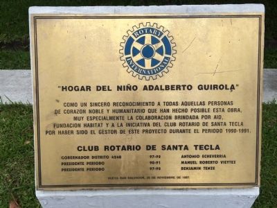 Adalberto Guirola Children’s Home Marker. Click for full size. Adalberto Guirola Children’s Home Marker image. Click for full size.