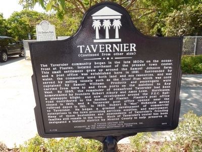 Tavernier Marker (reverse side) image. Click for full size.