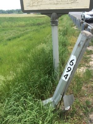 Photo of previous marker pole that was damaged. image. Click for full size.